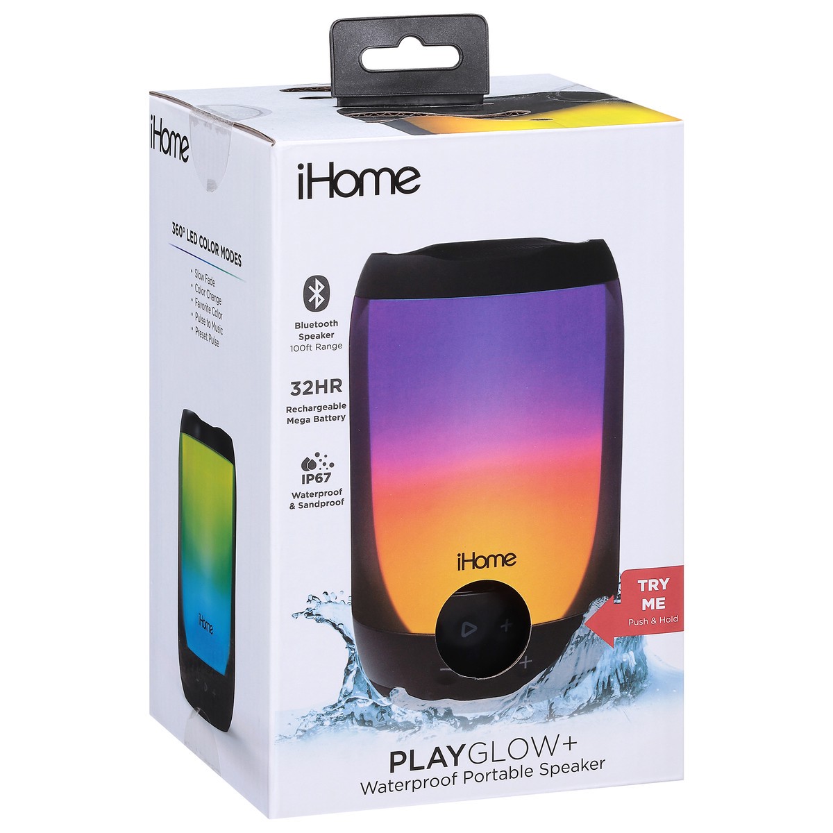 slide 11 of 11, iHome Waterproof Portable Play Glow+ Speaker 1 ea, 1 ct