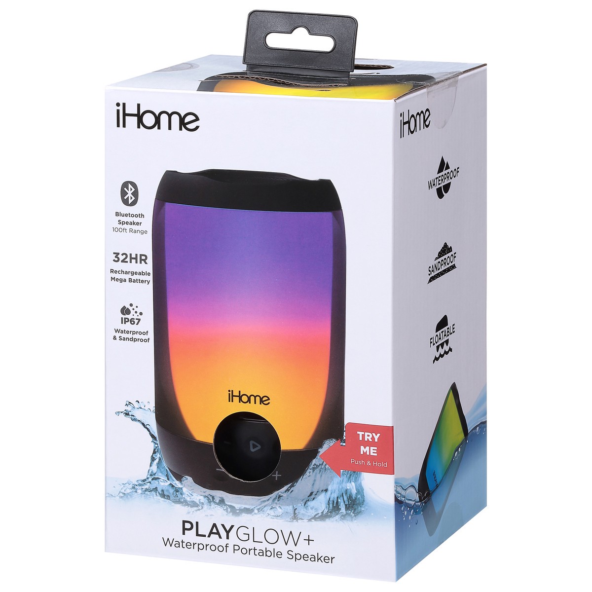 slide 8 of 11, iHome Waterproof Portable Play Glow+ Speaker 1 ea, 1 ct