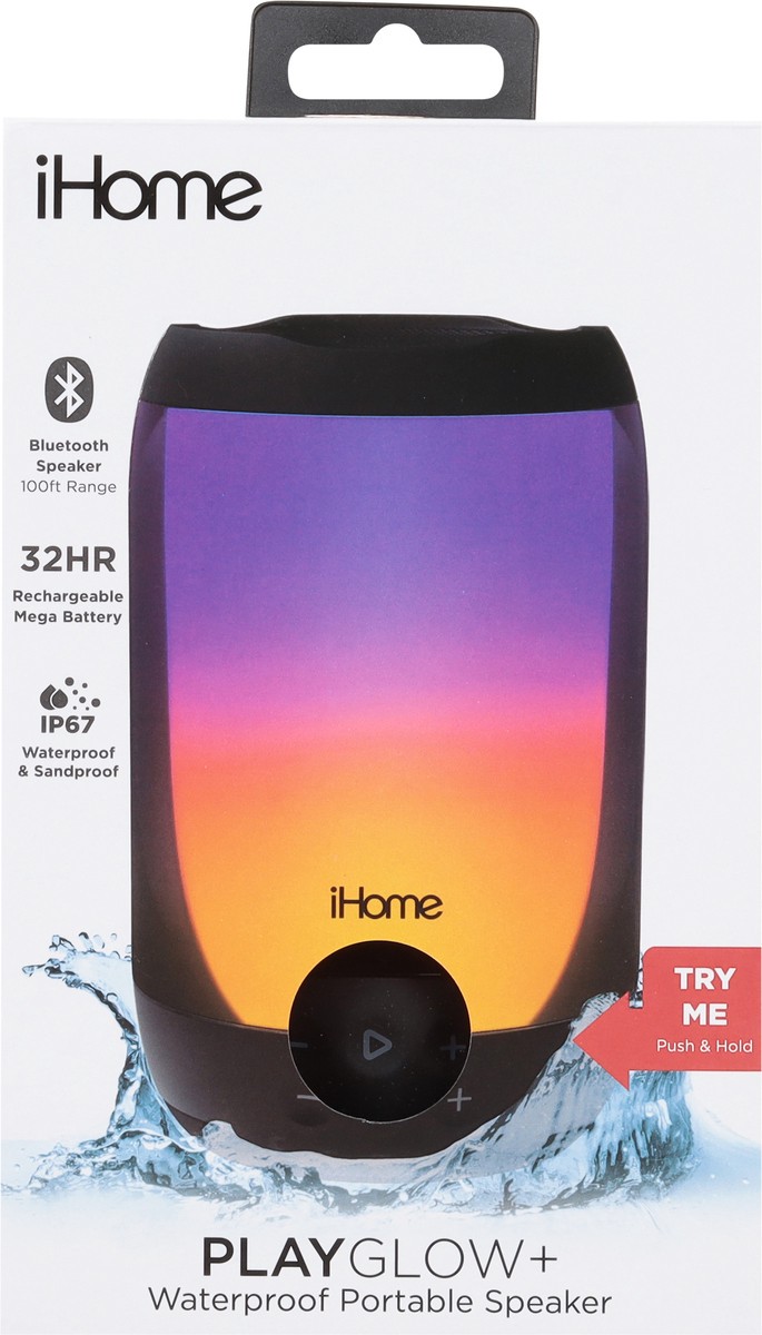 slide 6 of 11, iHome Waterproof Portable Play Glow+ Speaker 1 ea, 1 ct