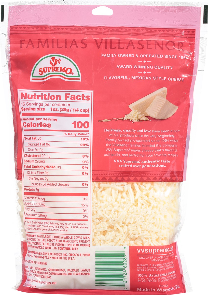 slide 3 of 13, Supremo Chihuahua Mexican Style Quesadilla Natural Shredded Cheese 16 oz, 16 oz