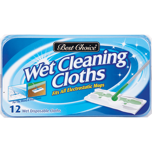 slide 1 of 1, Best Choice Wet Cleaning Cloths, 12 ct