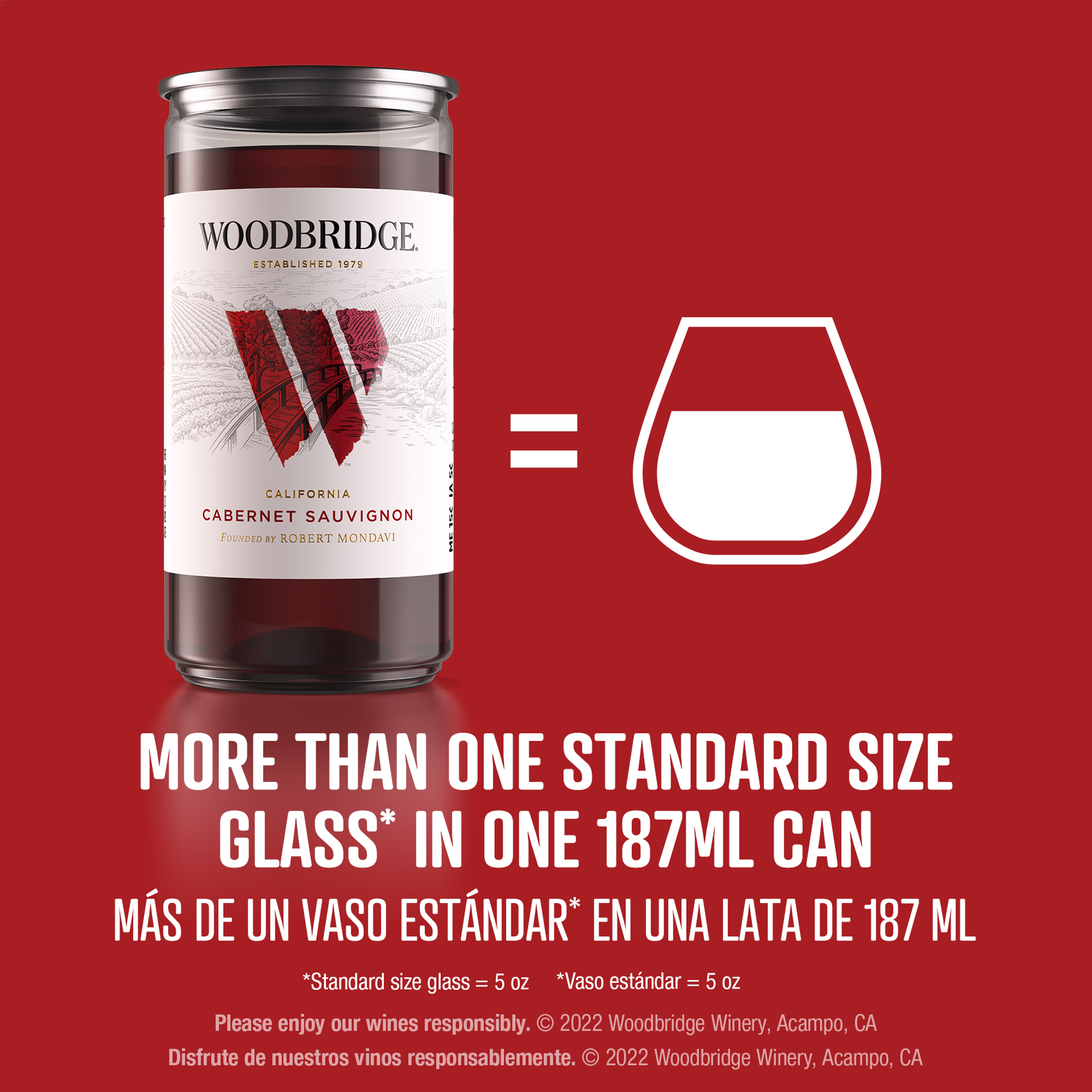 slide 5 of 6, Woodbridge by Robert Mondavi Cabernet Sauvignon Red Wine, 187 mL Can, 4 ct; 187 ml