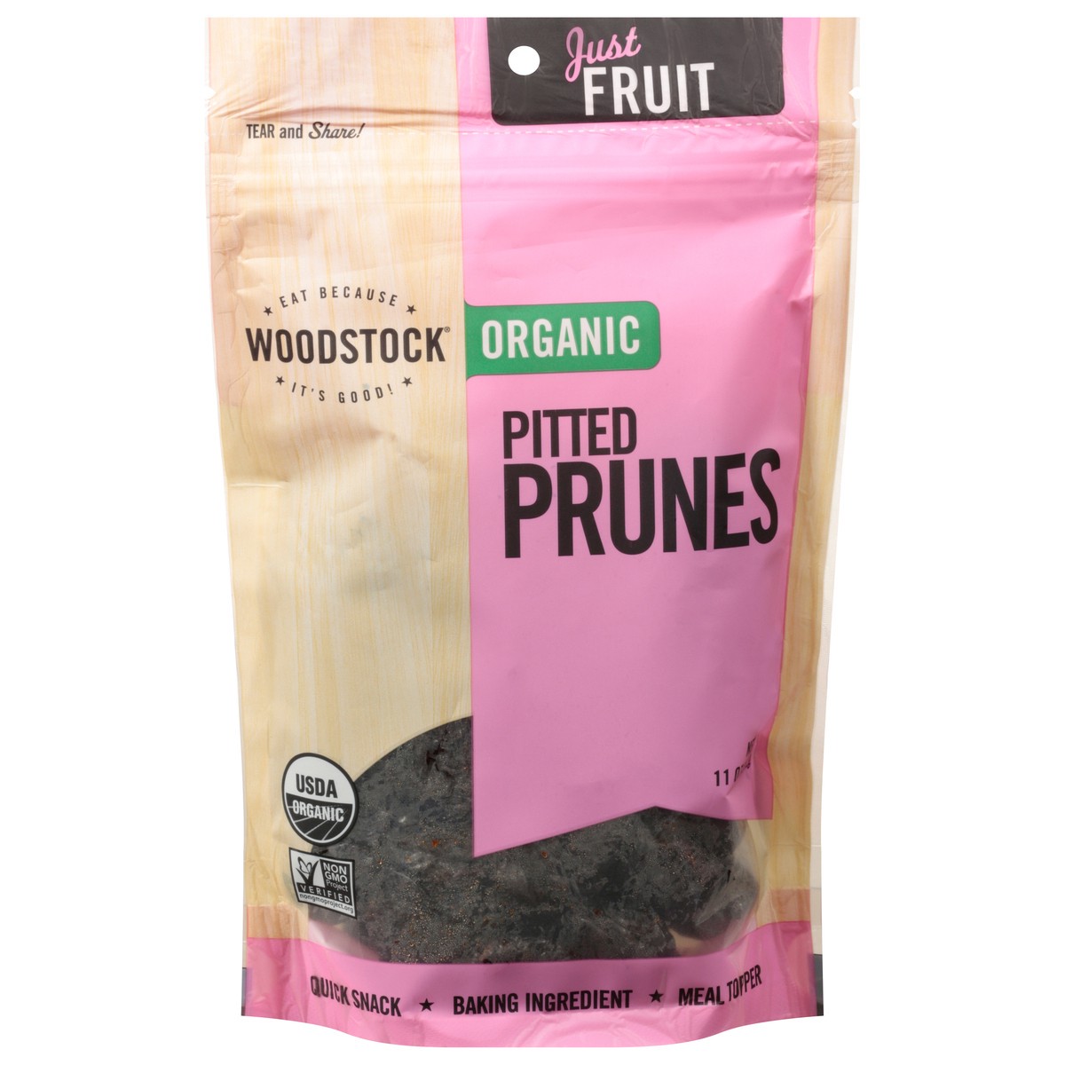 slide 1 of 9, Woodstock Pitted Organic Prunes Pitted 11 oz, 11 oz