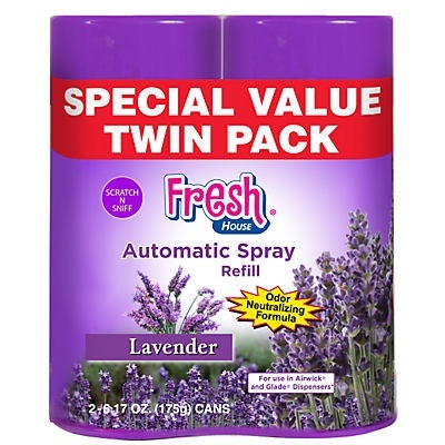 slide 1 of 1, Fresh House Auto Spray Refill - Lavender, 2 ct; 6.2 oz