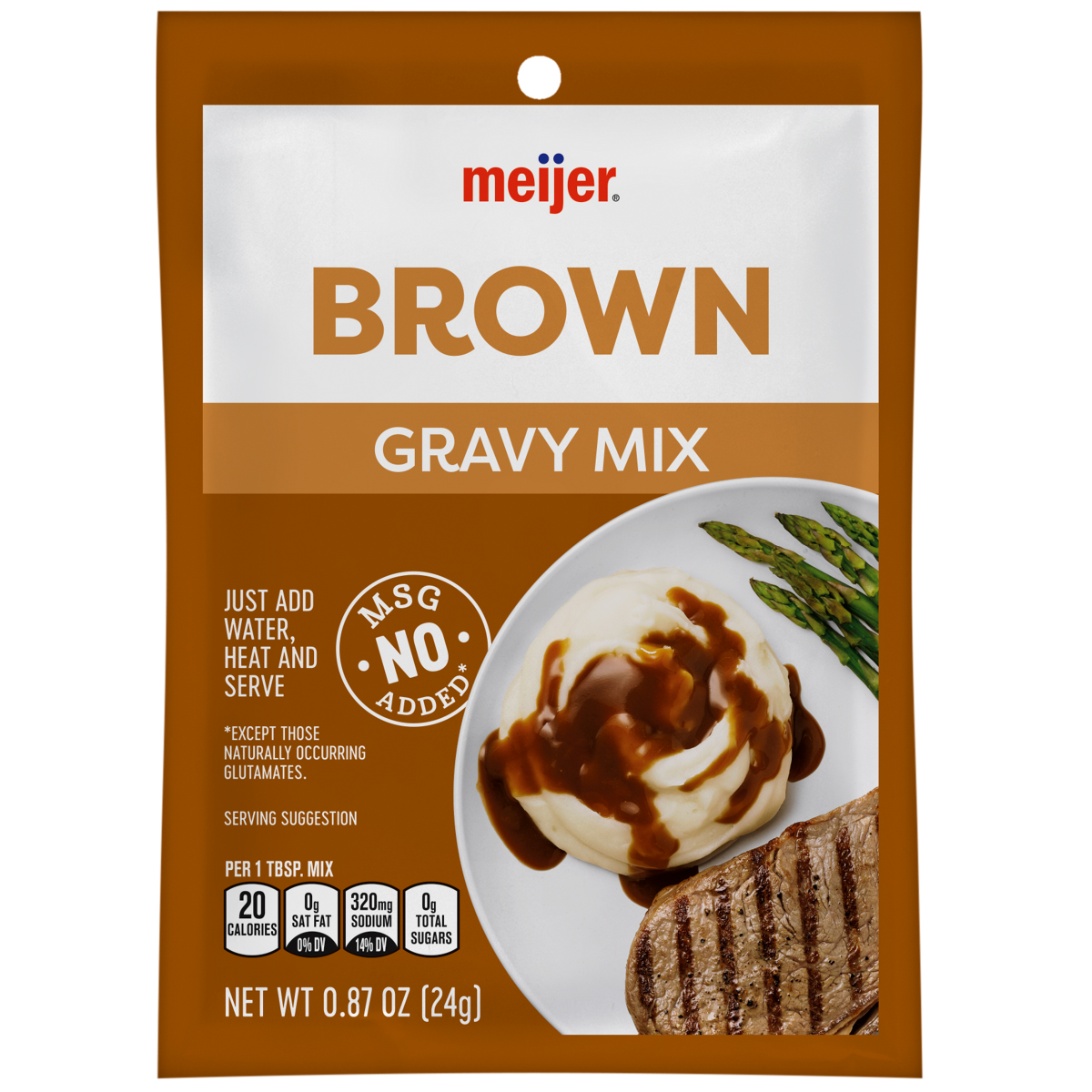 slide 1 of 5, Meijer Brown Gravy Mix, 0.87 oz