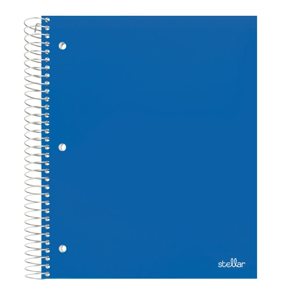 slide 1 of 4, Office Depot Brand Stellar Poly Notebook, 8-1/2'' X 11'', 5 Subject, College Ruled, 200 Pages (100 Sheets), Blue, 100 ct