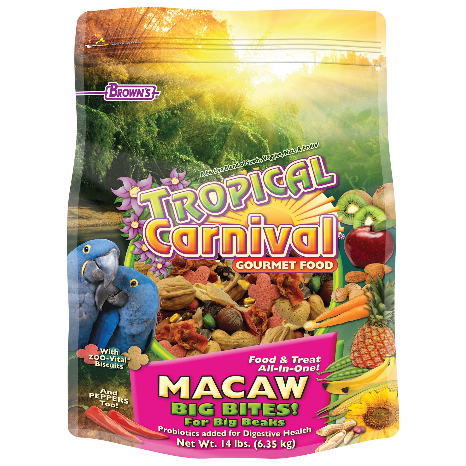 slide 1 of 1, Brown's Tropical Carnival Gourmet Macaw Food, 14 lb