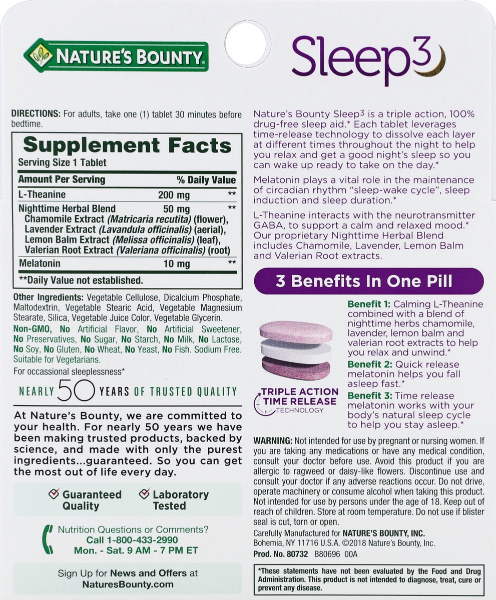 slide 3 of 7, NATURE'S BOUNTY Sleep Aid 60 ea, 1 ct