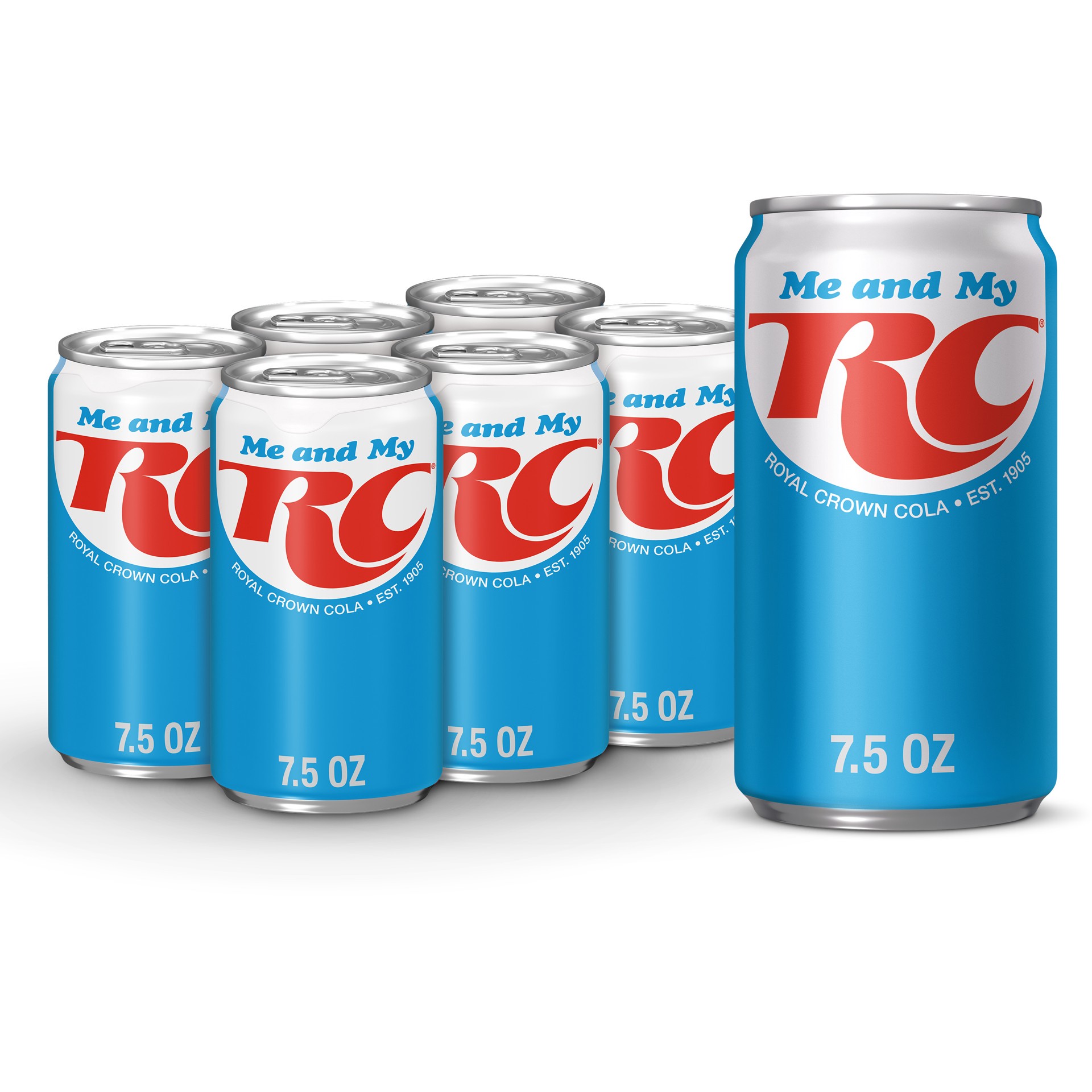 slide 1 of 5, RC Cola Soda, 7.5 fl oz cans, 6 pack, 6 ct