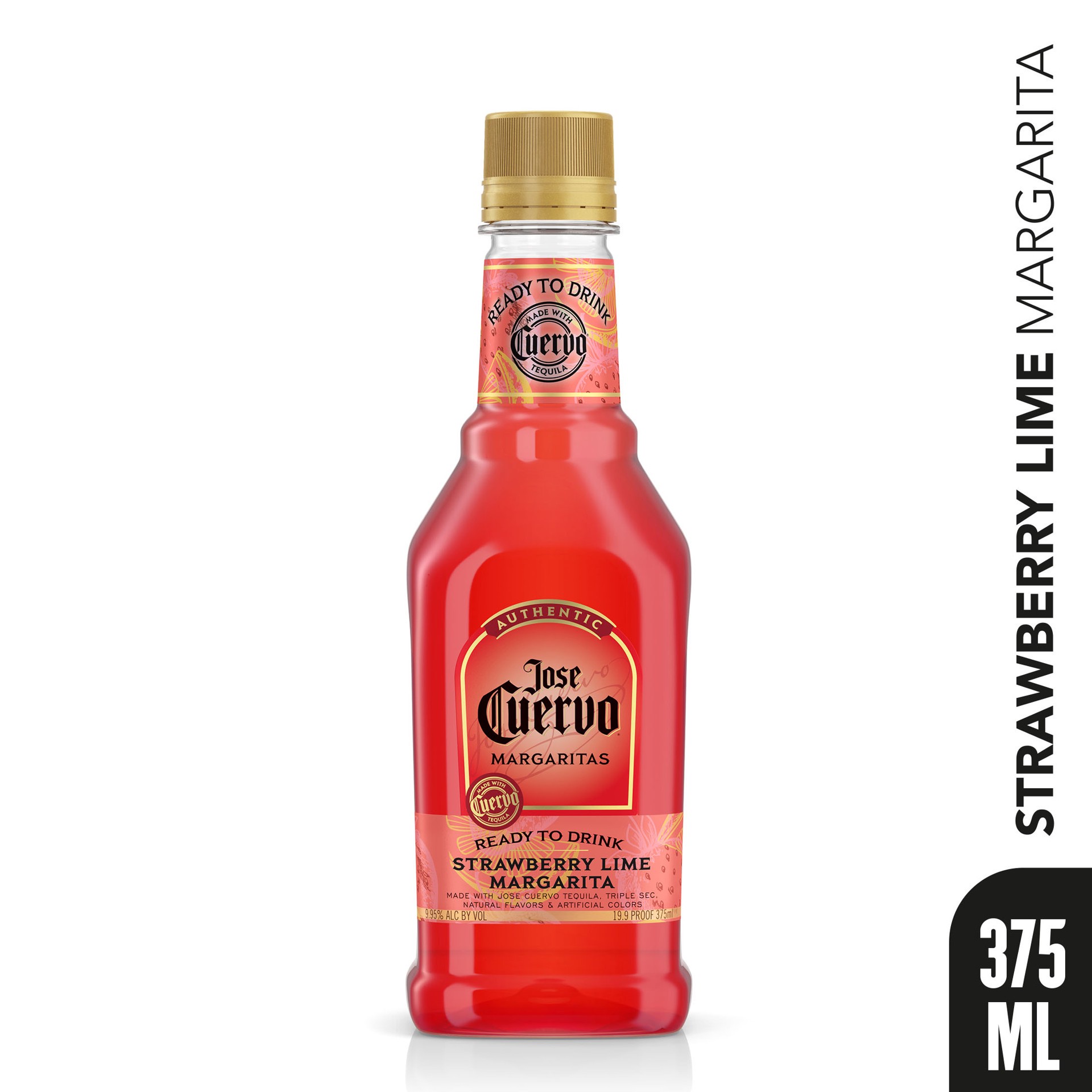 slide 10 of 10, Jose Cuervo Authentic Margarita Strawberry Lime Ready to Drink Cocktail (375 ml), 375 ml