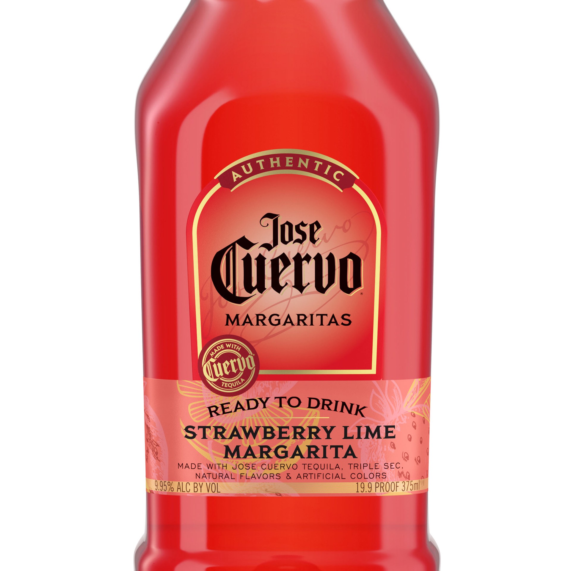 slide 2 of 10, Jose Cuervo Authentic Margarita Strawberry Lime Ready to Drink Cocktail (375 ml), 375 ml