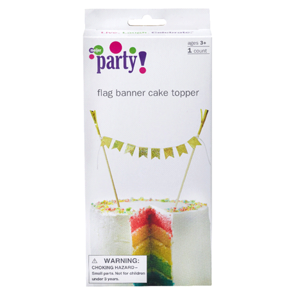 slide 1 of 1, Meijer Banner Cake Topper, 1 ct