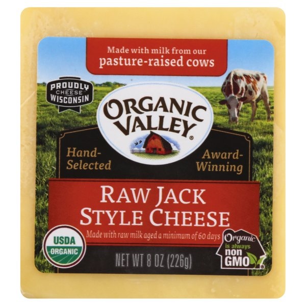 slide 1 of 1, Organic Valley Monterey Jack Raw Unpasteurized Cheese, 8 oz