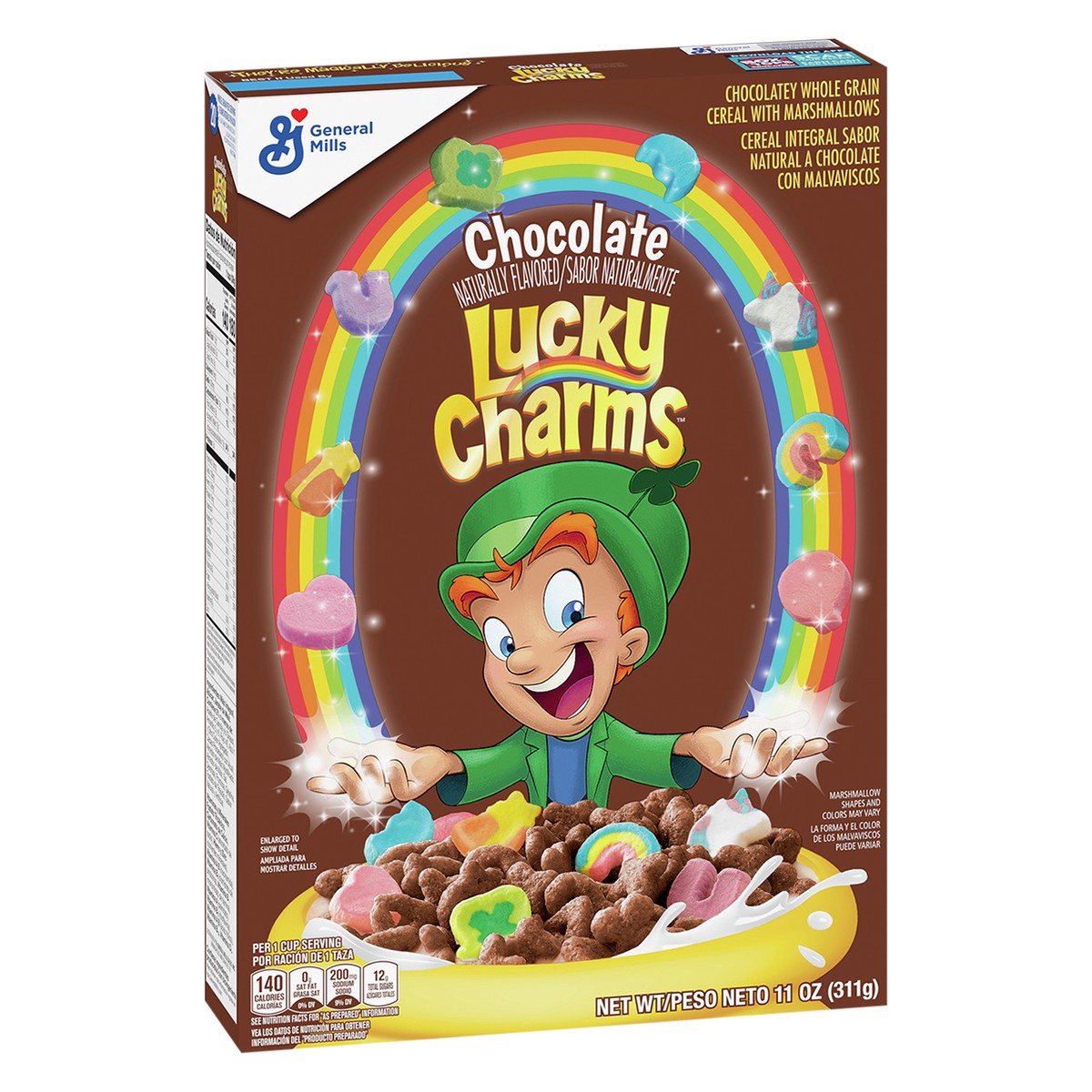 slide 4 of 9, Lucky Charms Chocolate Lucky Charms Cereal with Marshmallows, 11 OZ, 11 oz