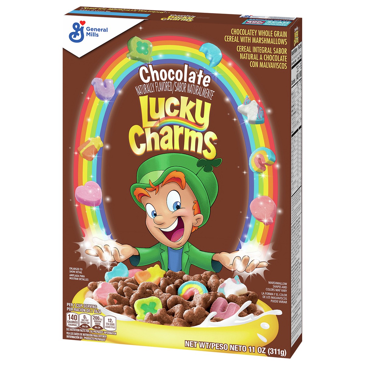 slide 5 of 9, Lucky Charms Chocolate Lucky Charms Cereal with Marshmallows, 11 OZ, 11 oz