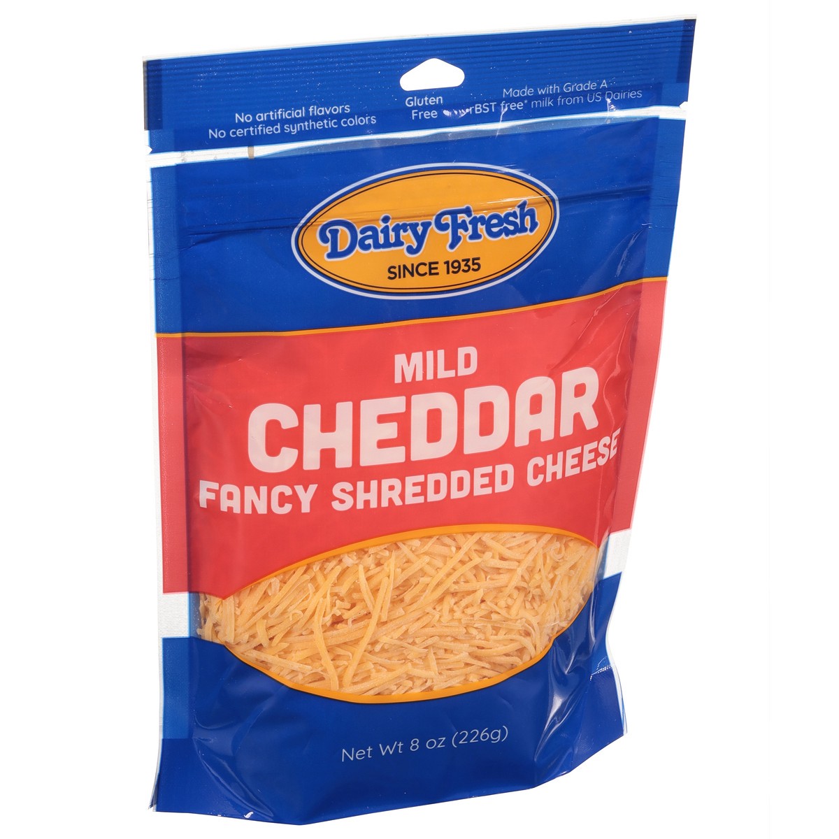 slide 4 of 12, Dairy Fresh Mild Cheddar Fancy Shredded Cheese - 8 oz, 8 oz