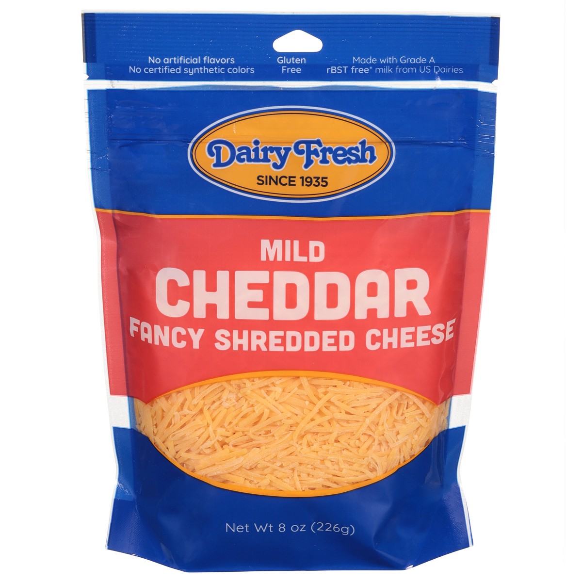 slide 1 of 12, Dairy Fresh Mild Cheddar Fancy Shredded Cheese - 8 oz, 8 oz