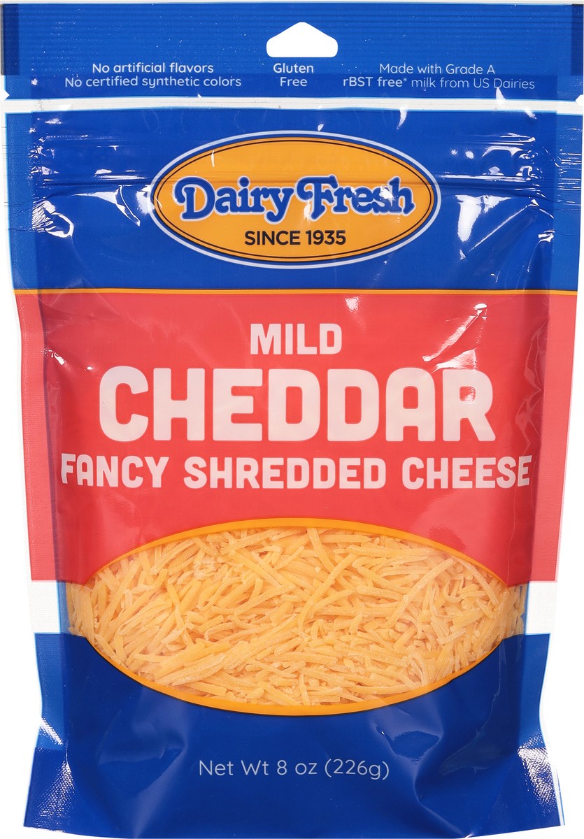 slide 6 of 12, Dairy Fresh Mild Cheddar Fancy Shredded Cheese - 8 oz, 8 oz