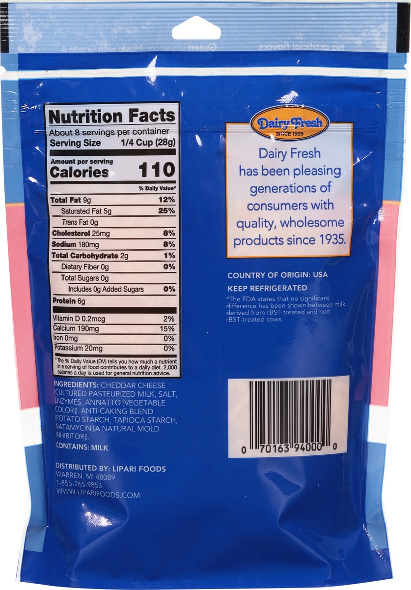 slide 10 of 12, Dairy Fresh Mild Cheddar Fancy Shredded Cheese - 8 oz, 8 oz
