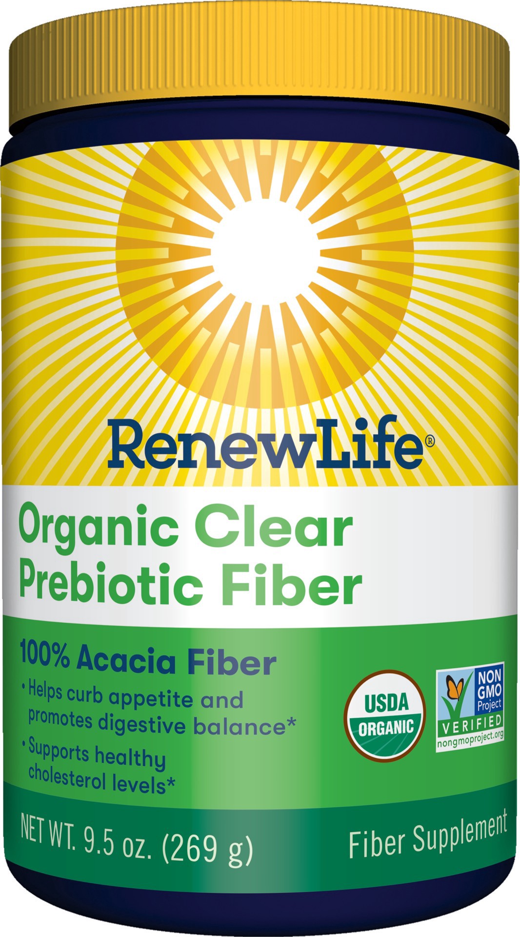 slide 1 of 5, Renew Life Adult Fiber Supplement - Organic Clear Prebiotic Fiber - Dietary Fiber - Gluten, Dairy & Soy Free -  9.5 Ounce, 9.5 oz