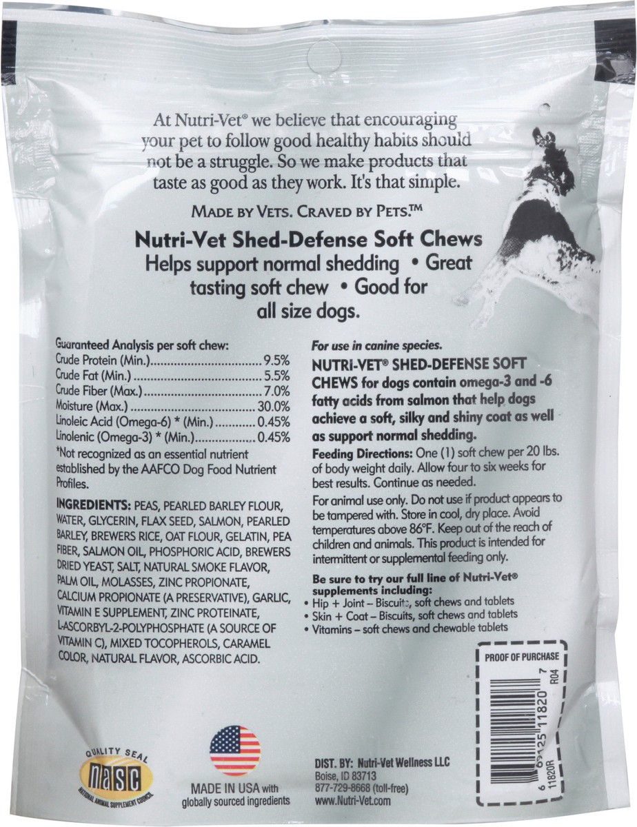 slide 2 of 10, Nutri-Vet Shed-Defense Soft Chews for Dogs 60 ea, 60 ct