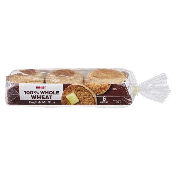 slide 8 of 13, Meijer 100% Whole Wheat English Muffins, 6 ct