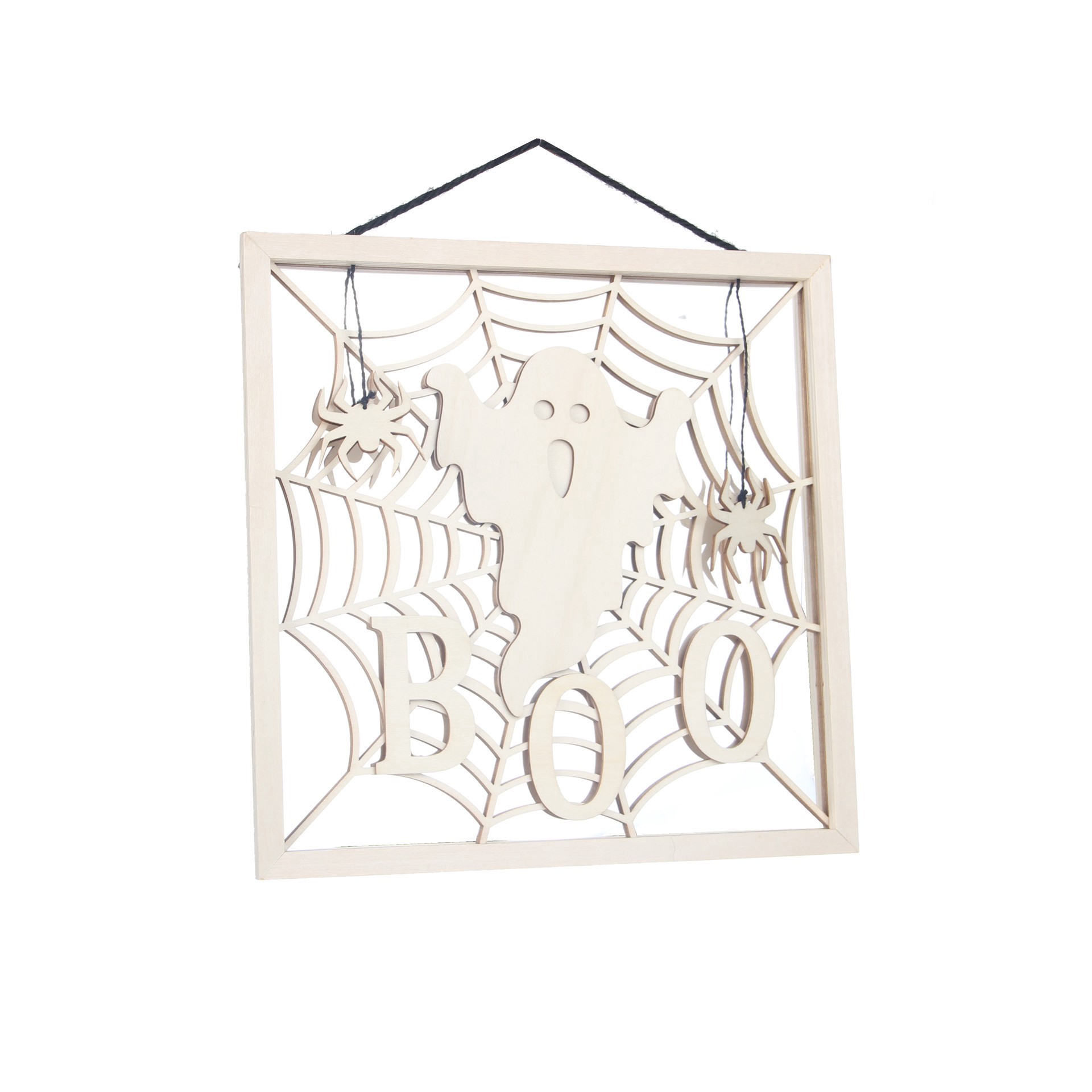 slide 2 of 2, 11" Diy Boo Mirror Hanging Wood Decor By Make Market, 11 in