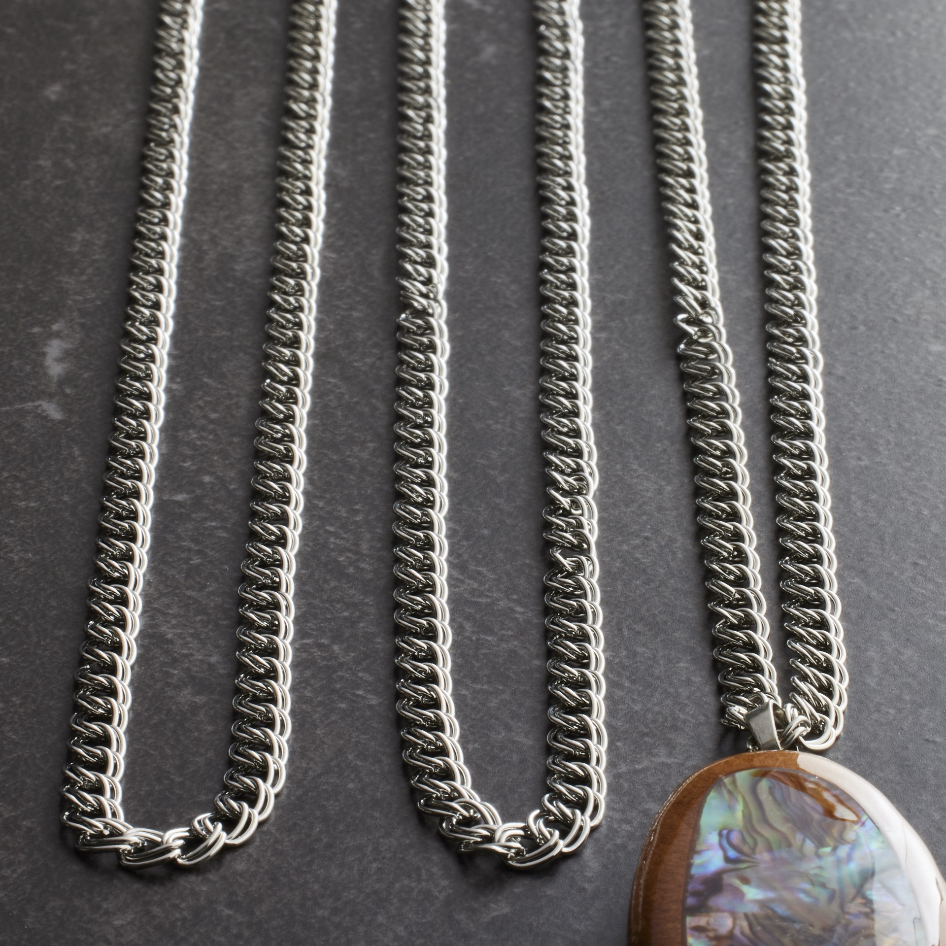slide 3 of 3, Rhodium Double Link Chain Necklaces By Bead Landing, 24 in and 30 in