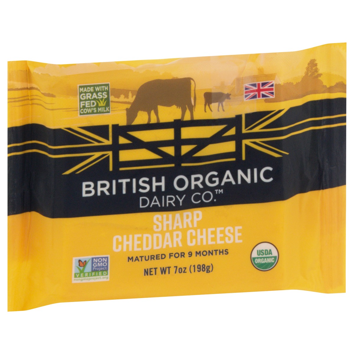 slide 2 of 14, British Organic Dairy Co. Organic Sharp Cheddar Cheese 7 oz, 7 oz