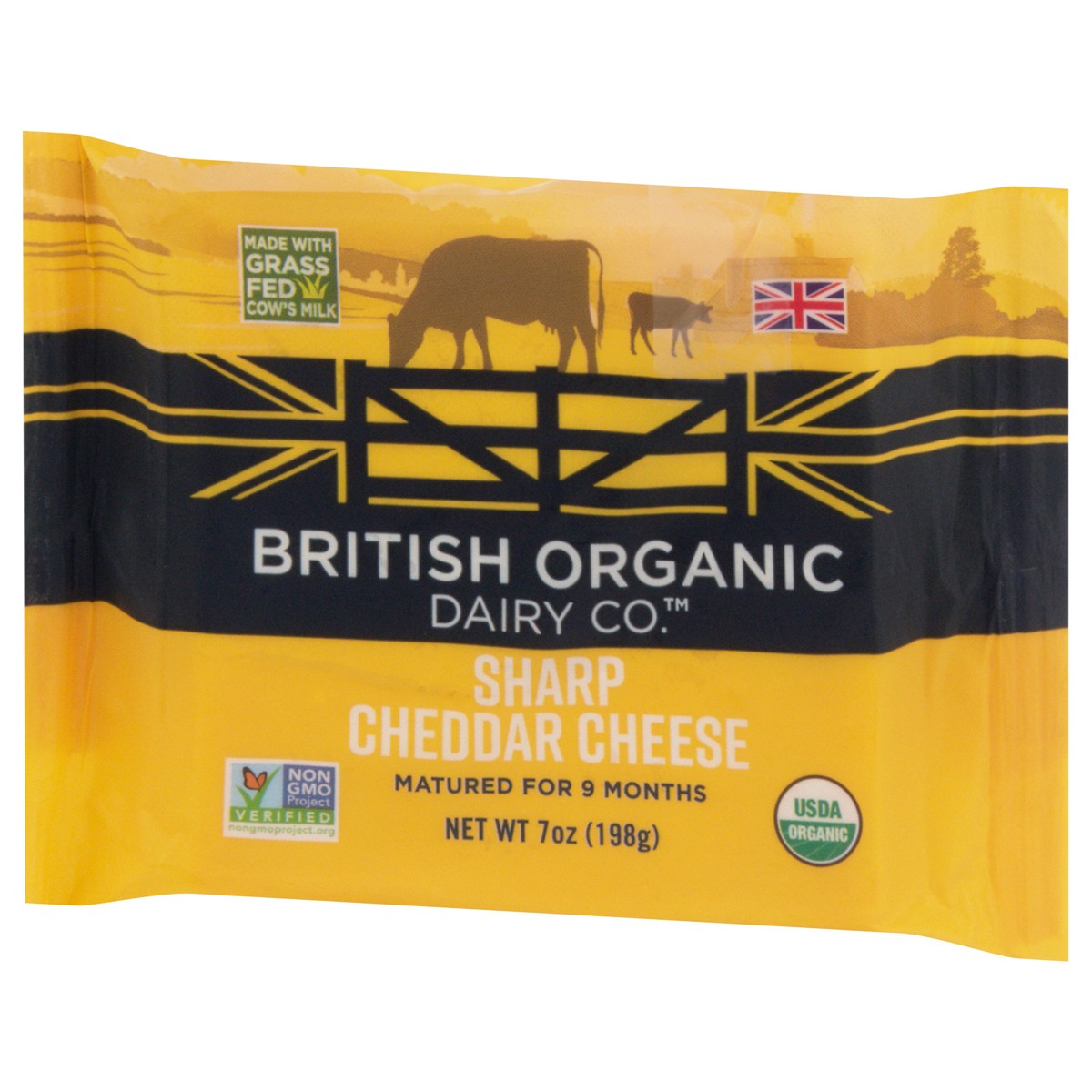 slide 13 of 14, British Organic Dairy Co. Organic Sharp Cheddar Cheese 7 oz, 7 oz