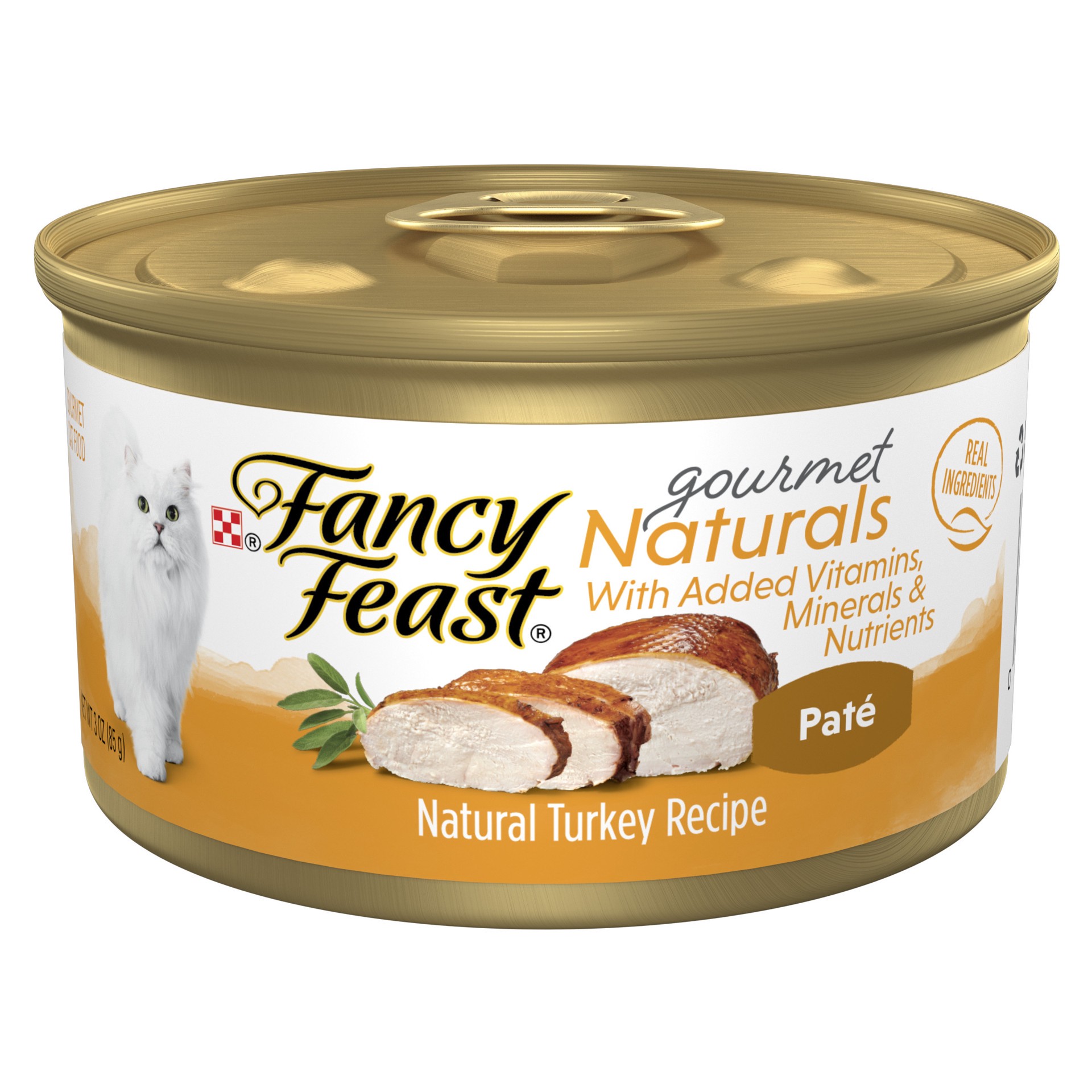 slide 1 of 9, Fancy Feast Gourmet Naturals Wet Cat Food Purina Fancy Feast Gourmet Naturals Natural Turkey, 3 oz