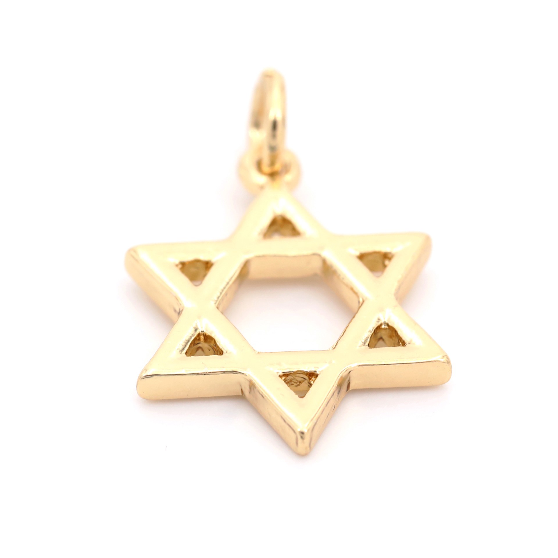 slide 4 of 5, 14k Gold Plated Star Of David Charm By Bead Landing, 0.99 in x 0.61 in x 0.24 in