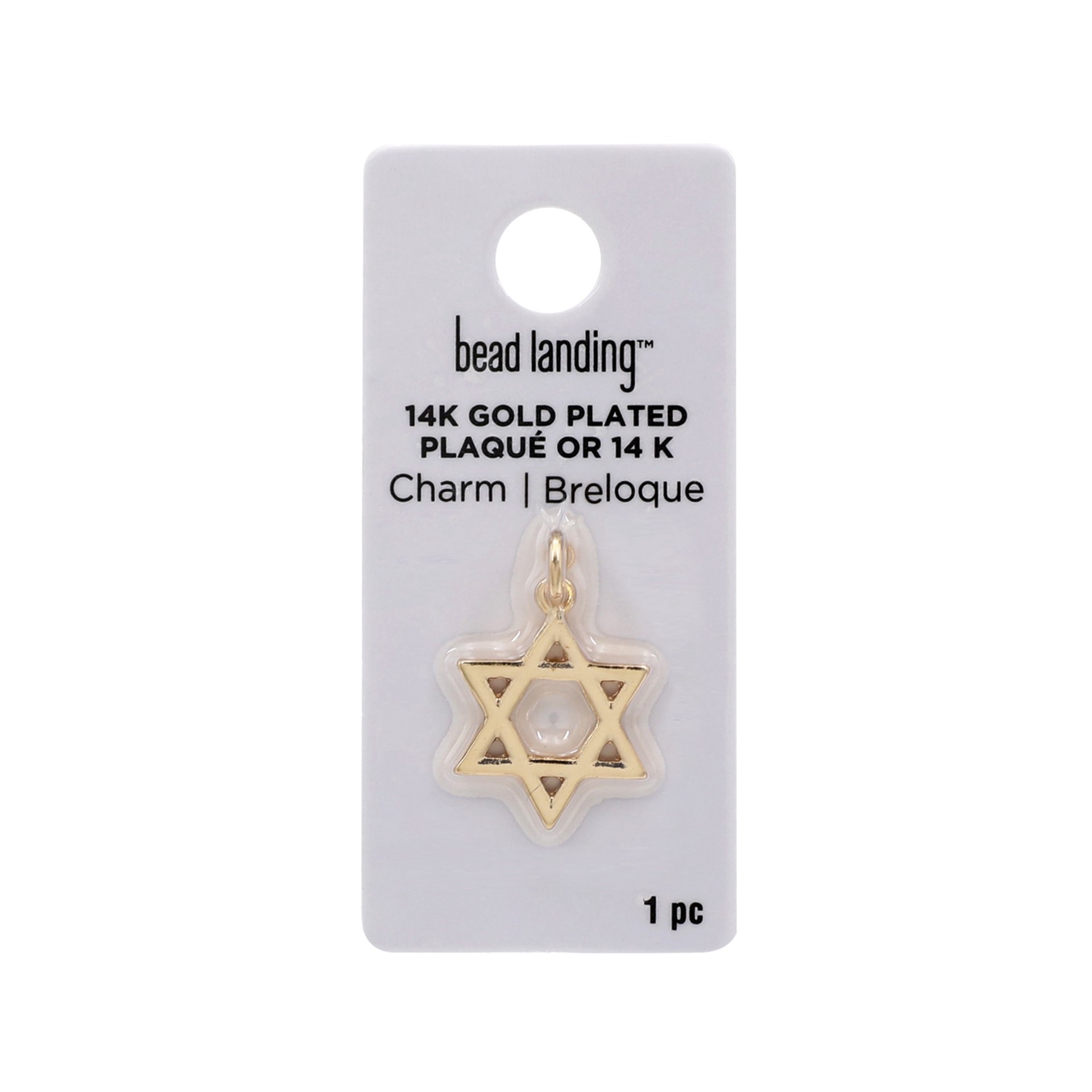 slide 3 of 5, 14k Gold Plated Star Of David Charm By Bead Landing, 0.99 in x 0.61 in x 0.24 in