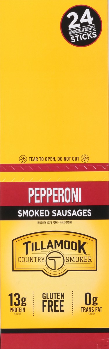 slide 12 of 14, Tillamook Country Smoker Pepperoni Smoked Sausages 24 - 1.44 oz Sticks, 24 ct