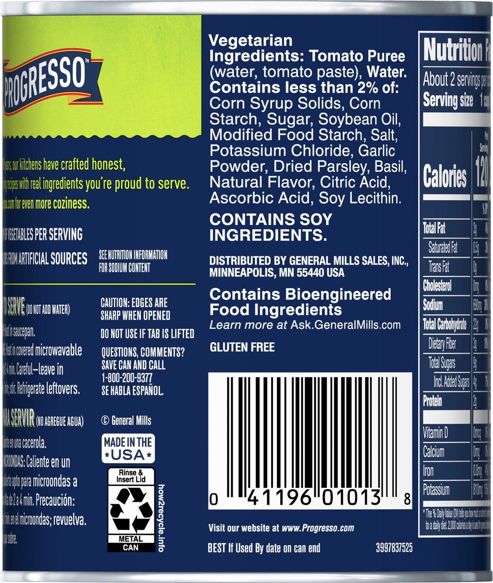 slide 9 of 9, Progresso Tomato Basil Soup, Vegetable Classics Canned Soup, Gluten Free, 19 oz, 19 oz