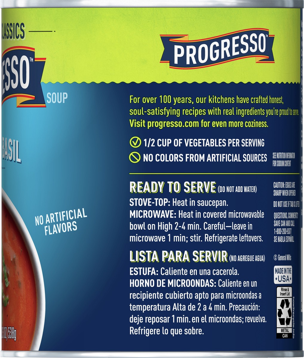 slide 6 of 9, Progresso Tomato Basil Soup, Vegetable Classics Canned Soup, Gluten Free, 19 oz, 19 oz