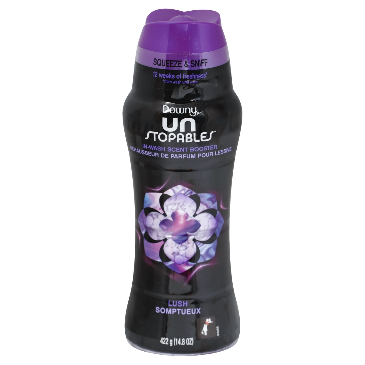 slide 1 of 5, Downy Unstopables In-Wash Laundry Scent Booster Beads, Lush, 14.8 oz, 