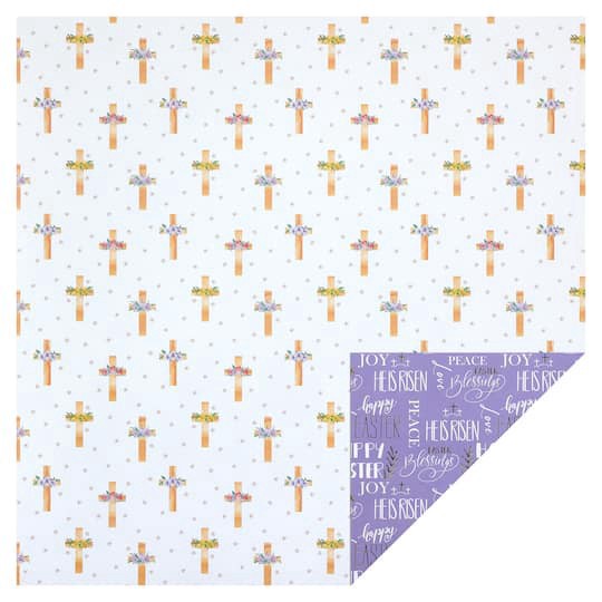 slide 1 of 4, Easter Religious Double-Sided Cardstock Paper By Recollections, 12" X 12", 12 in x 12 in