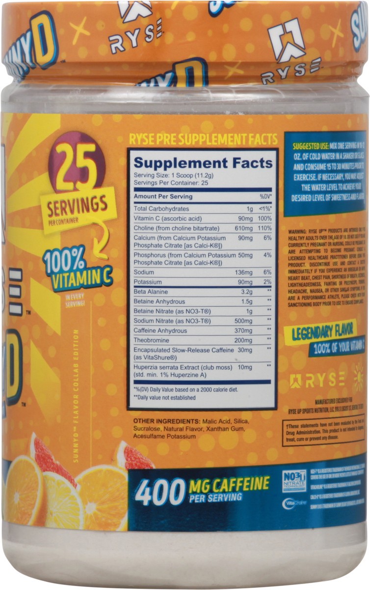slide 3 of 9, Ryse Sunny D Tangy Original Pre-Workout 9.9 oz, 9.9 oz