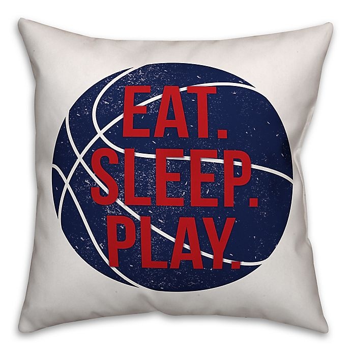 slide 1 of 1, Designs Direct Eat, Play, Sleep'' Basketball Throw Pillow'', 1 ct