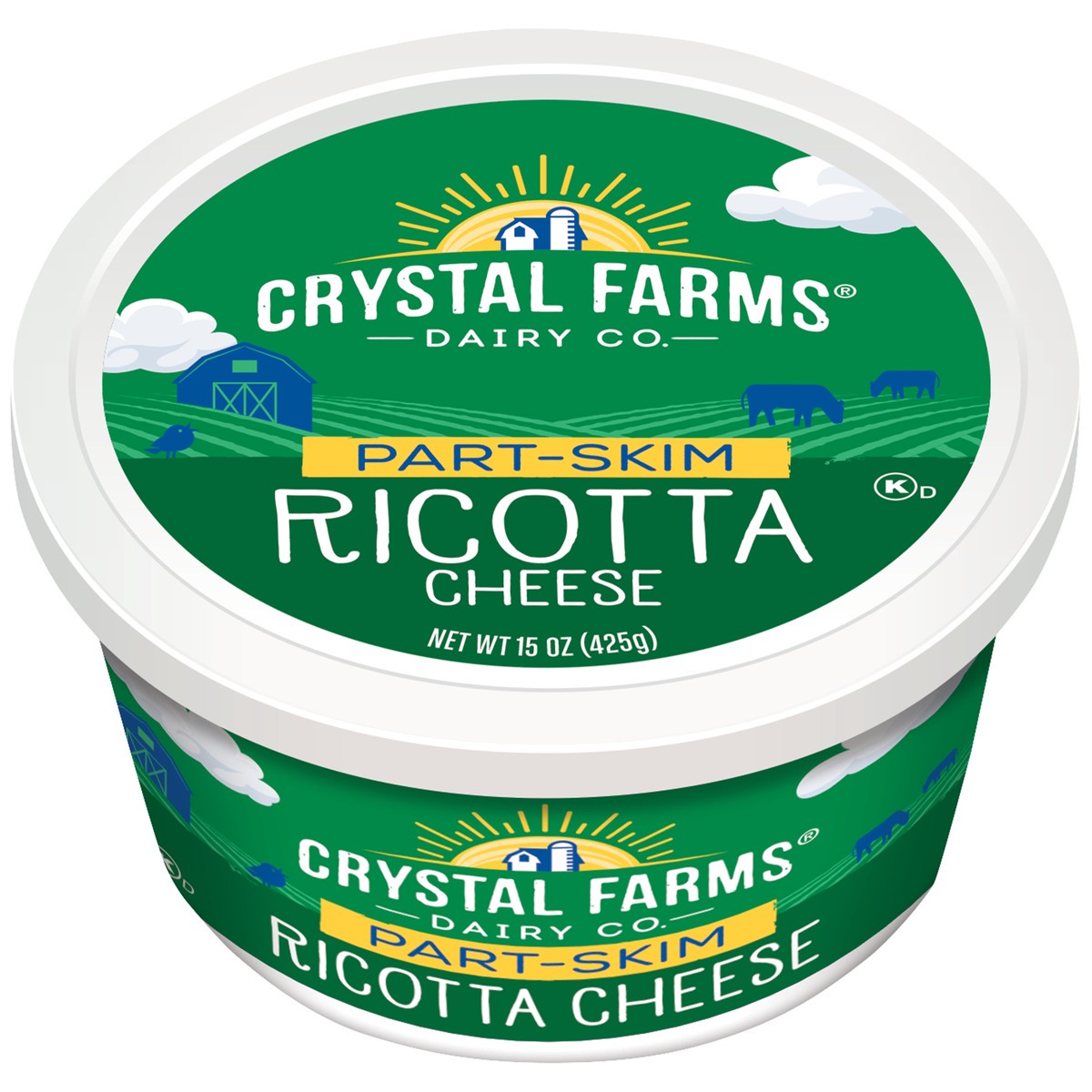 slide 1 of 1, Crystal Farms Part-Skim Ricotta Cheese, 15 oz