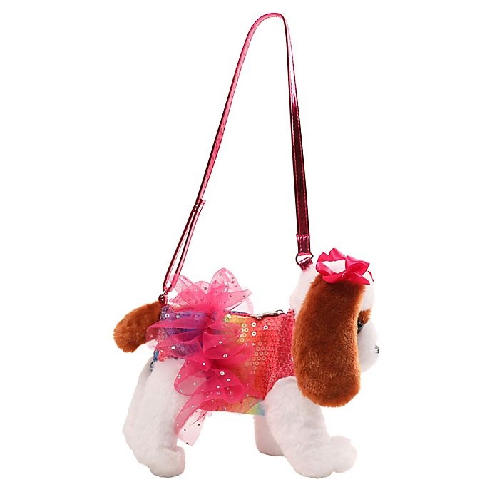 Poochie & Co- Little Girls Plush White Poodle Animal Purse Handbag - Hearts  - Walmart.com