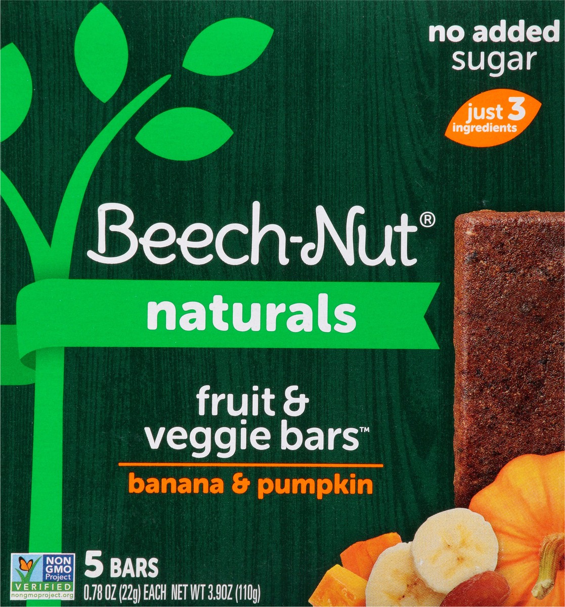 slide 12 of 14, Beech-Nut Naturals Banana & Pumpkin Fruit & Veggie Bars, 5 ct