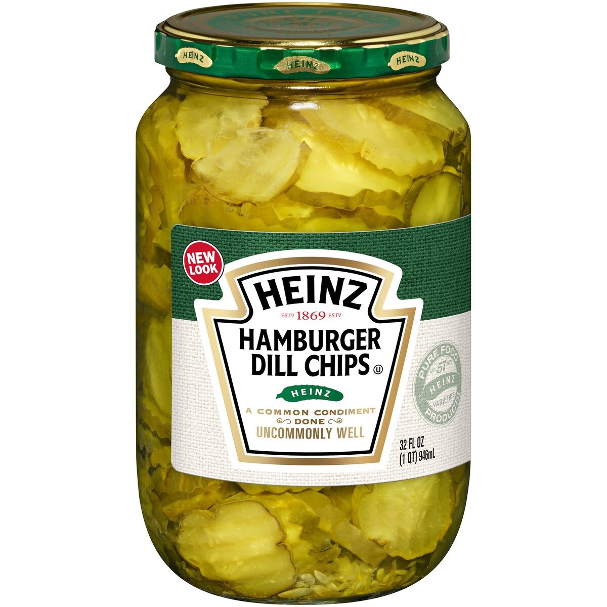 slide 1 of 6, Heinz Hamburger Dill Pickle Chips, 32 fl oz