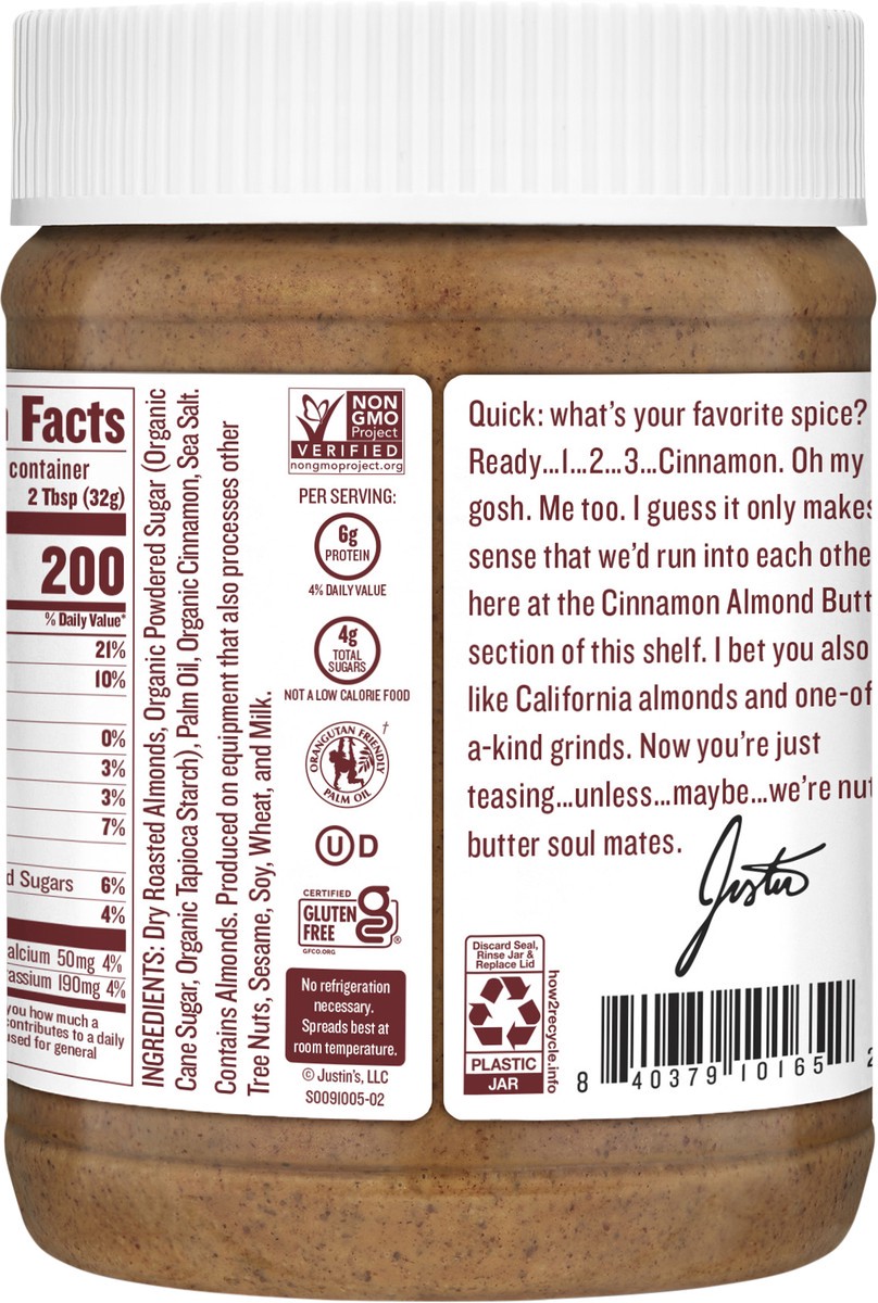 slide 10 of 10, Justin's Cinnamon Almond Butter, 12 oz