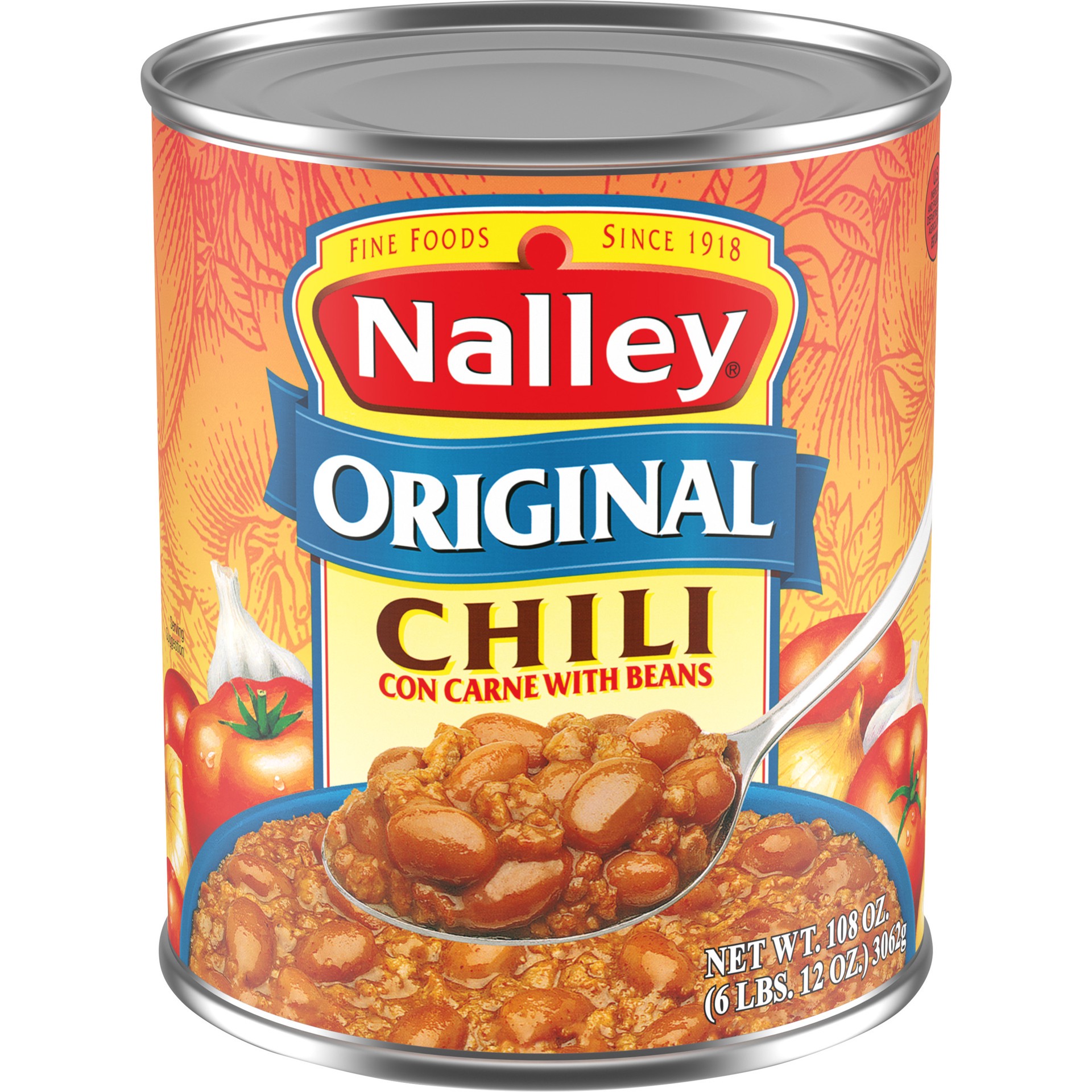 slide 1 of 5, Nalley Chili Con Carne With Beans and Cheese, Family Size, 106 oz., 108 oz