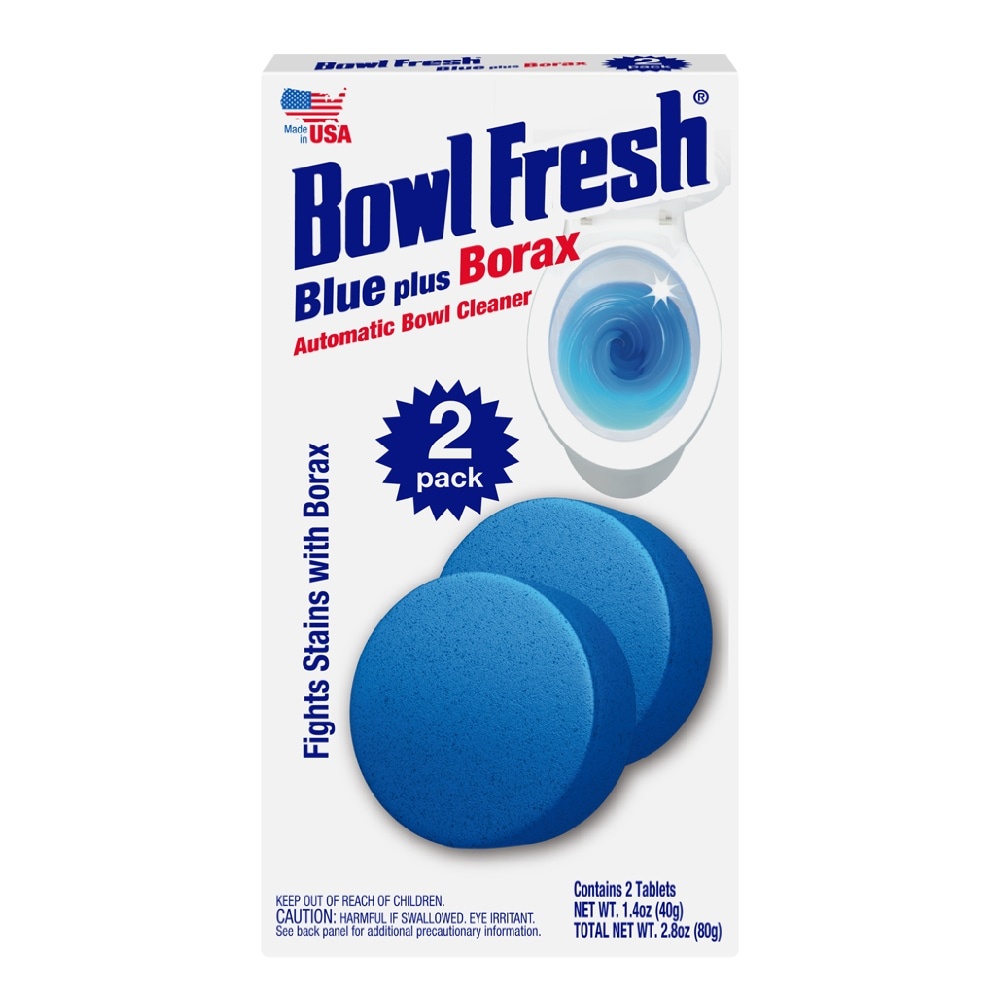 slide 1 of 1, Bowl Fresh Blue Plus Borax Automatic Bowl Cleaner Tablets, 2 ca