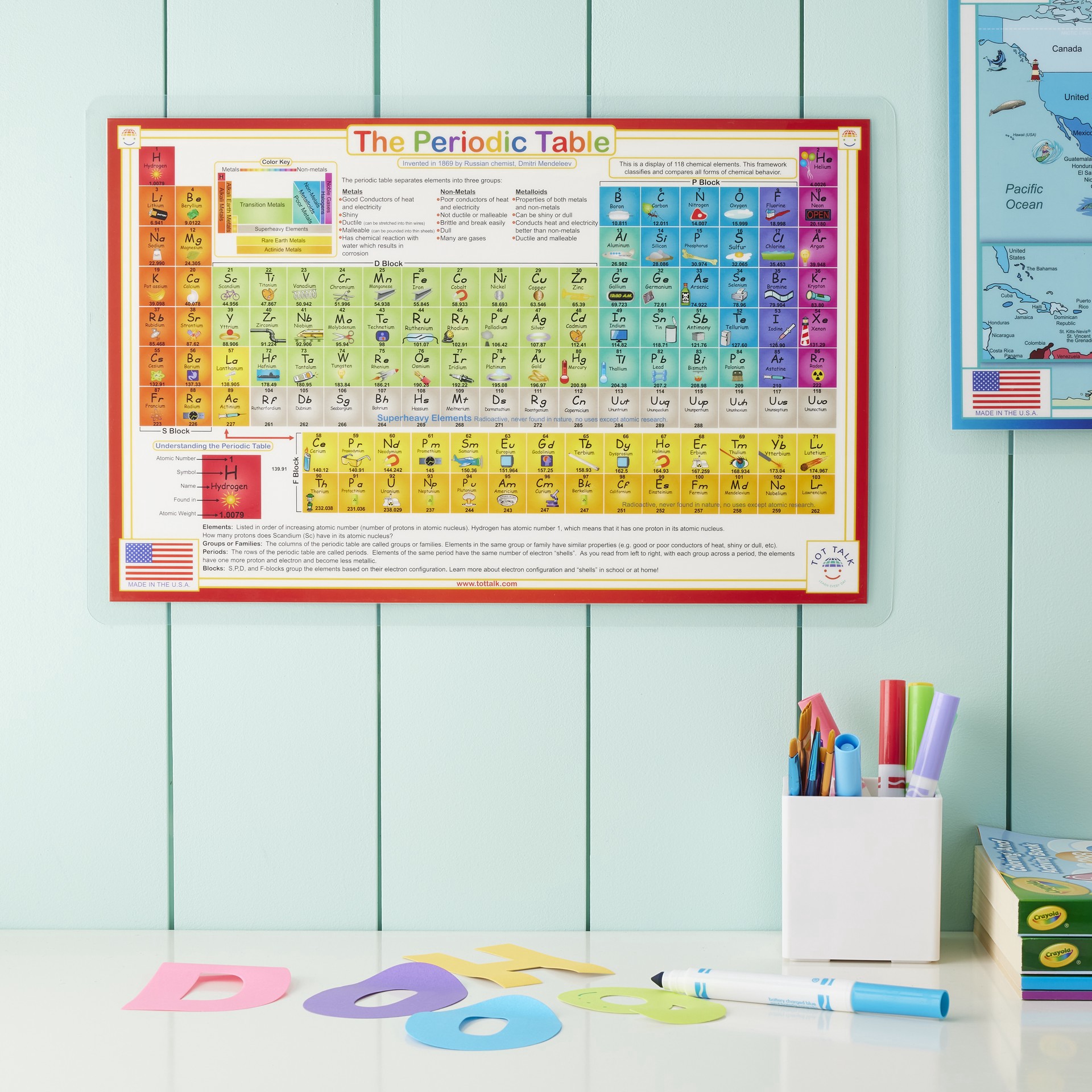 slide 5 of 5, Tot Talk Periodic Table Placemat, 17.5 in x 11.5 in