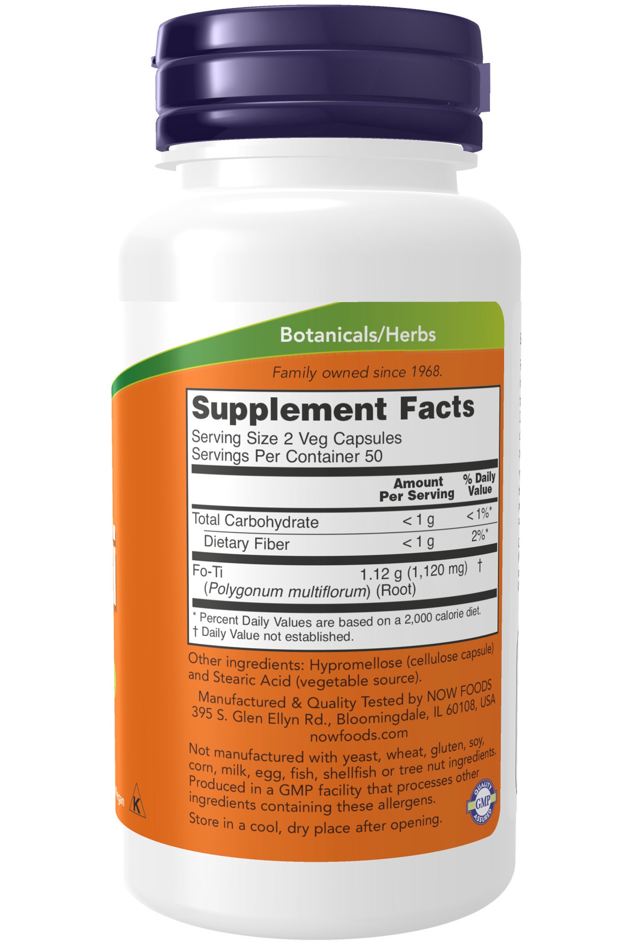 slide 3 of 4, NOW Fo-Ti 560 mg - 100 Veg Capsules, 100 ct