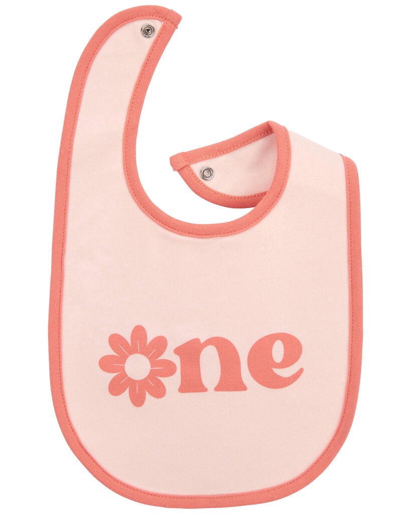 slide 2 of 3, Carter's Carters Baby 1st Birthday Teething Bib Pink OSZ, 1 ct
